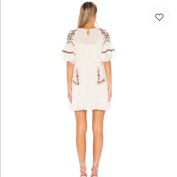 FREE PEOPLE PAVLO EMBROIDERED MINI DRESS, WHITE SIZE (NWT) - Picture 3 of 7